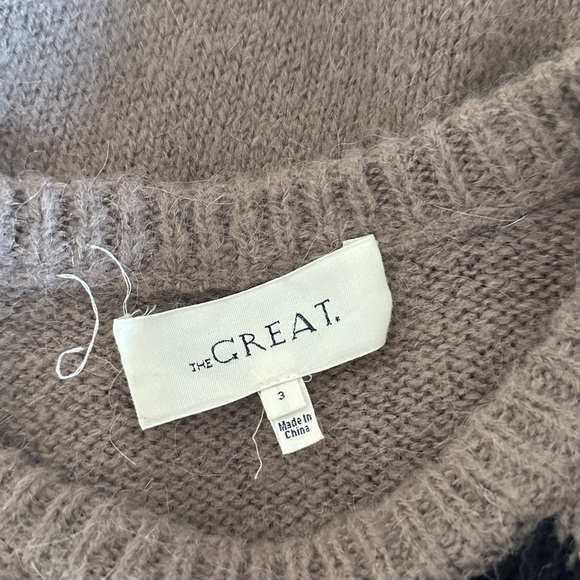 The Great Argyle Crewneck Sweater Tan Red Black - Picture 9 of 12